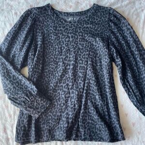 Black Leopard Print Top